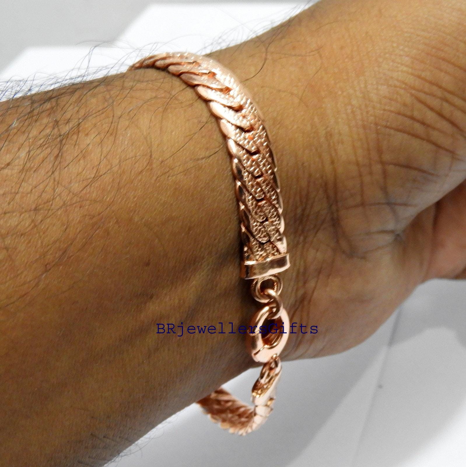 Pure Copper Chain Bracelet, 8 mm Handmade Solid copper Jewelry