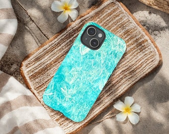 Reflections of Water Cell Phone Case, Aqua Abstract Design fits perfectly on your iPhone or Samsung Galaxy, Tough Case for extra protection.