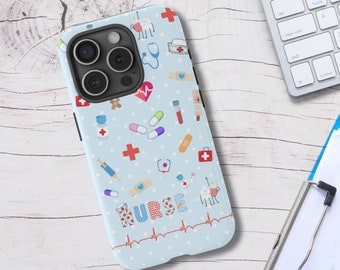 Nurse RN Cell Phone Case for iPhone 15 14 13 12 11 X 8, Google Pixel 7 6 5, Samsung Galaxy 23 22 21 20 10, Glossy or Matte Finish