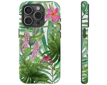 Tropical Flowers Phone Case - Add Cheerful Charm to Your iPhone and Samsung Galaxy with Nature's Beauty. Glossy or Matte Finish.