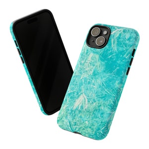 Reflections of Water Cell Phone Case, Aqua Abstract Design fits perfectly on your iPhone or Samsung Galaxy, Tough Case for extra protection. image 5