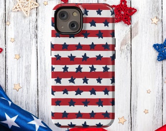 Red, White, and Blue 4th of July Phone Case for iPhone & Samsung, MagSafe upgrade available! Choice of Slim or Tough Case in Gloss or Matte.