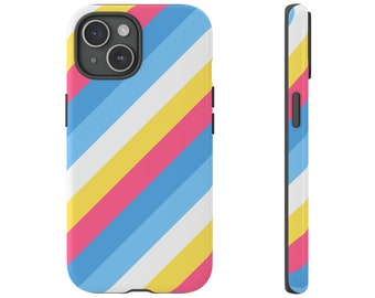 Candy Stripes Tough Case for iPhone 15 14 13 12 11 X 8, Google Pixel 7 6 5, Samsung Galaxy 23 22 21 20 10, Glossy or Matte Finish