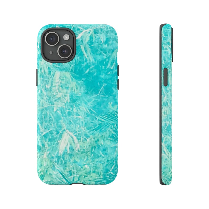 Reflections of Water Cell Phone Case, Aqua Abstract Design fits perfectly on your iPhone or Samsung Galaxy, Tough Case for extra protection. image 4