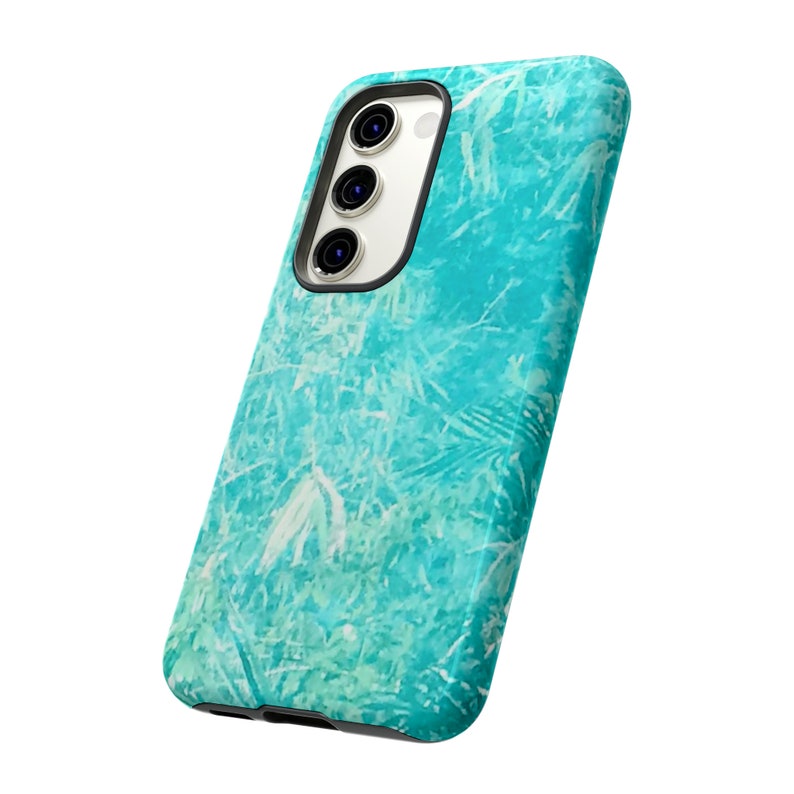 Reflections of Water Cell Phone Case, Aqua Abstract Design fits perfectly on your iPhone or Samsung Galaxy, Tough Case for extra protection. image 6