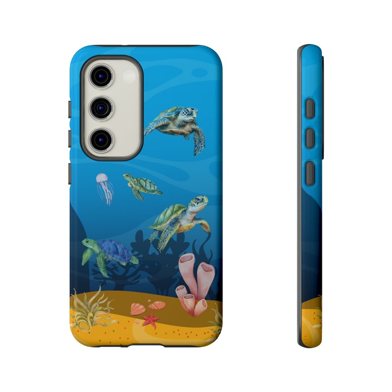 Sea Turtle Phone Case for iPhone 15 14 13 12 11 X 8, Google Pixel 7 6 5, Samsung Galaxy 23 22 21 20 10, Glossy or Matte Finish image 3