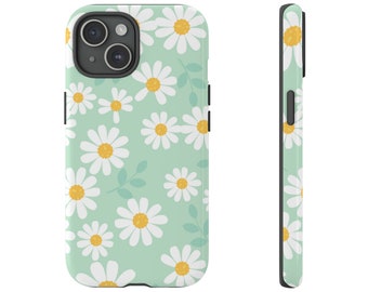 Floral Daisy Cell Phone Case for iPhone 8-15, Google Pixel and Samsung Galaxy, Glossy or Matte Finish