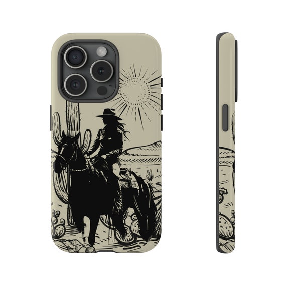 Western Cowgirl Phone Case: Desert Horse Art, iPhone & Galaxy