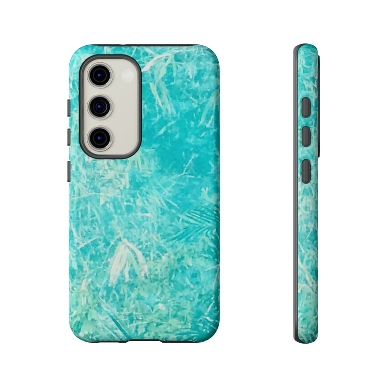 Reflections of Water Cell Phone Case, Aqua Abstract Design fits perfectly on your iPhone or Samsung Galaxy, Tough Case for extra protection. Bild 7