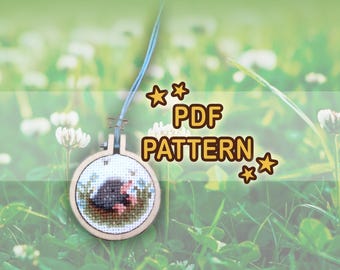 Mini modèle de point de croix mignon grain de beauté, téléchargement PDF
