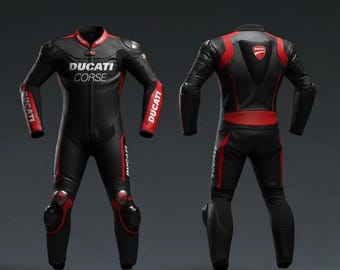 Ducati Black one piece Motorbike Leather Racing Suit