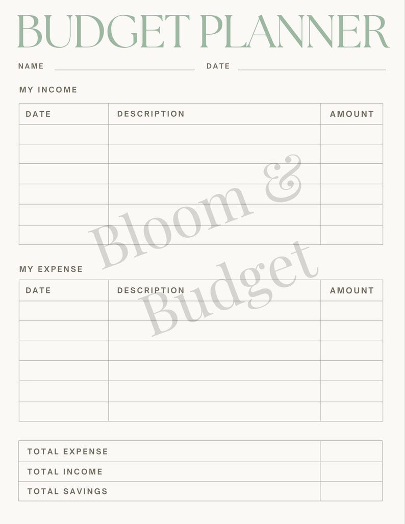 Budget One Page Examples Bloom & Budget Simple One-page Budget | Monthly Budget Printable | Easy ...