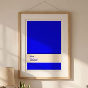 Blue Hex Code Wall Art Printable, Colour Palette Poster, Minimalist Blue Graphic Design Print, Modern Colour Chart Art, Instant Download