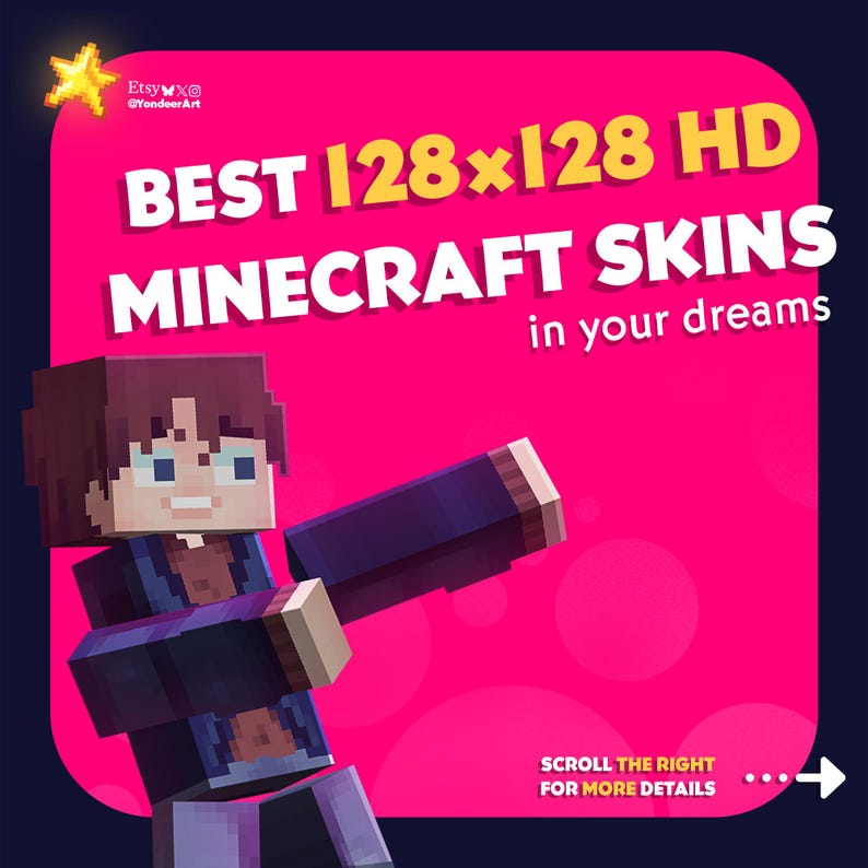 I Will Create Custom HD Minecraft Skins (128x) in Your Dreams! - Etsy