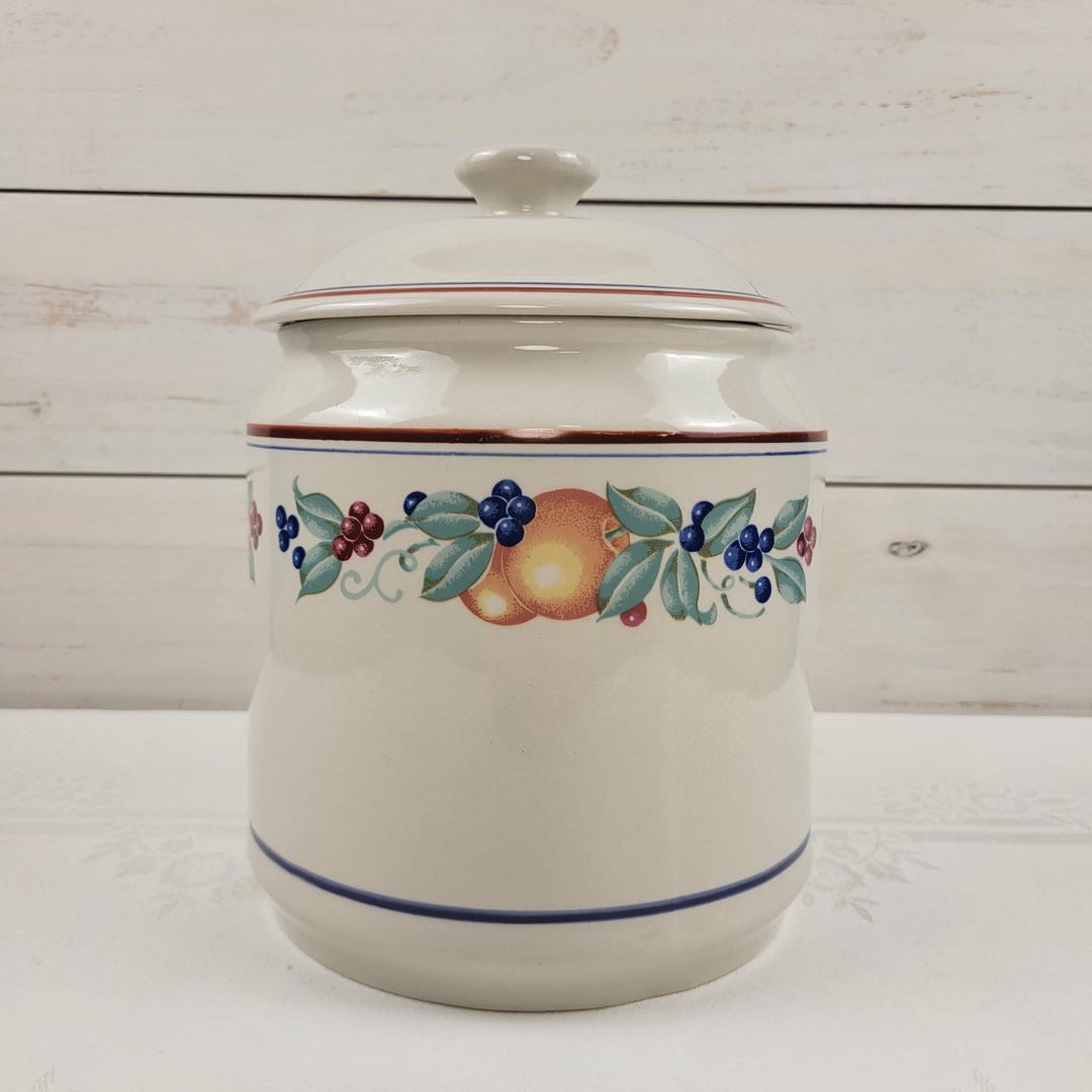 Vintage Corelle Abundance Canister | Fruit Berry Ceramic Kitchen ...