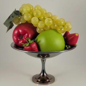 Vintage Oneida Silverplate Pedestal Compote, Mid-Century Modern Footed Bowl