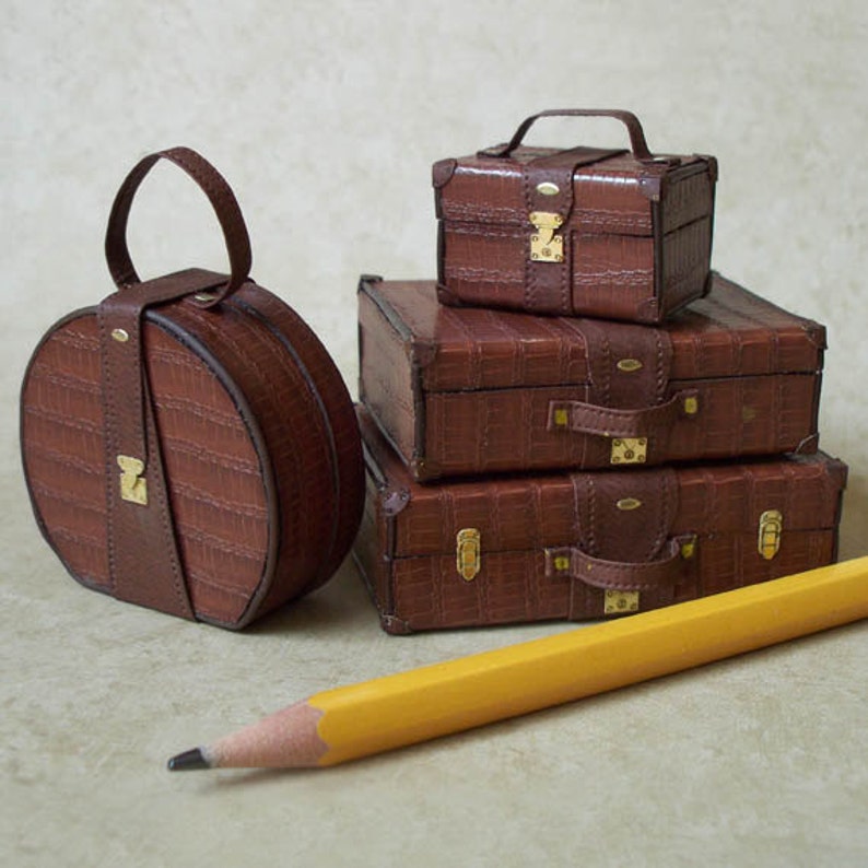 112 Scale Miniature Luggage / 4Piece Matching Set looks Etsy