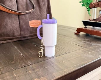 Tumbler Chapstick Holder Keychain, Stanley Keychain, Stanley Accessories, Stanley Mug Charm, Purse Charm, Birthday Gift