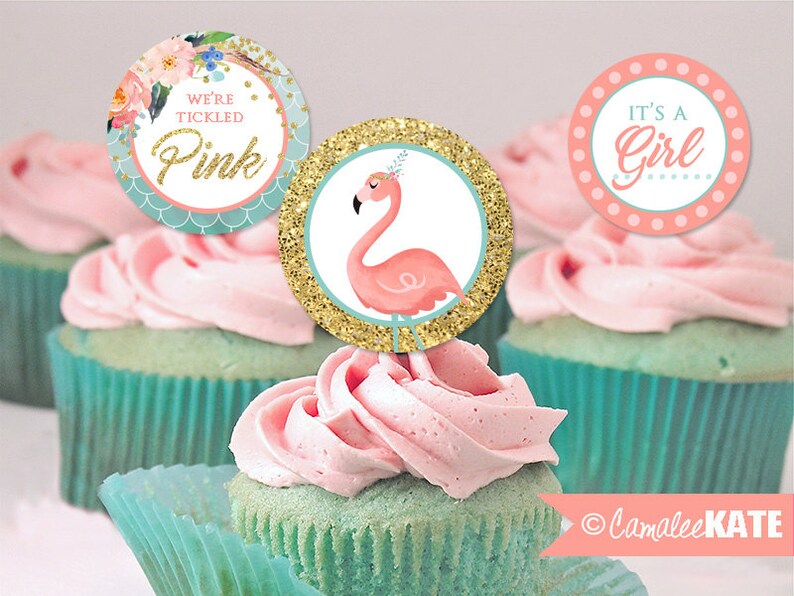Déco de cupcake flamant rose