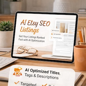 AI Etsy SEO Listing | Optimized Title, Description & 13 Tags | Etsy Ranking and Keyword Research