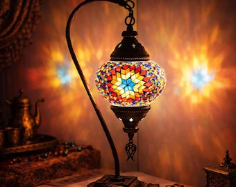 20 Variation - Handmade Mosaic Table Lamp | Turkish Mosaic Lamp, Decorative Ambient Lighting, Bedside & Home Decor Gift
