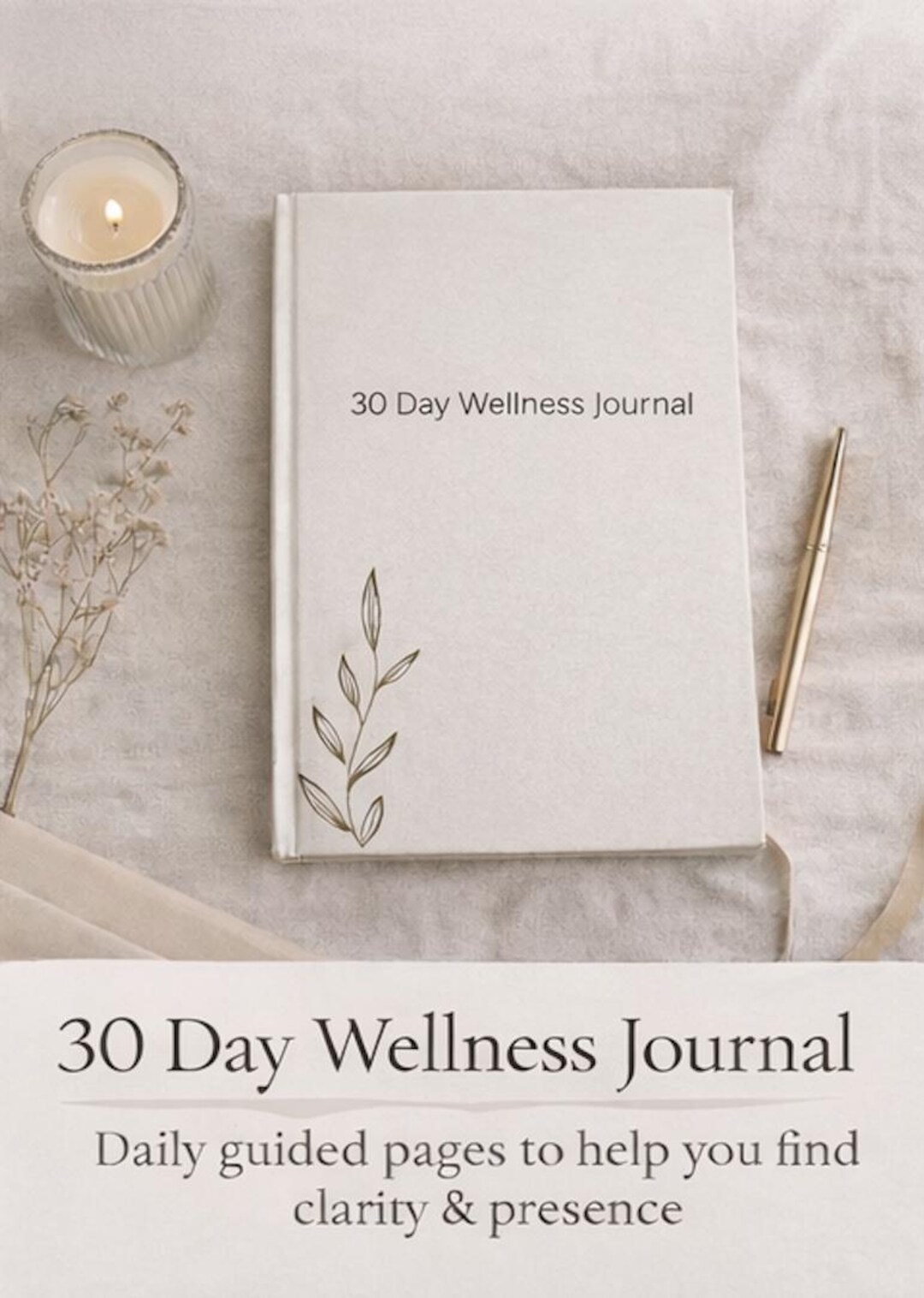 30 Day Wellness Journal Printable | Minimalist Daily Self Care ...