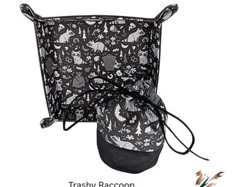 Trashy Raccoon Dice Bag & Tray Set – TTRPG Accessories