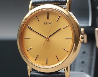 Vintage Seiko Chariot Mens Tank Watch, 1987, Minimalist Quartz