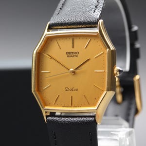 Vintage Seiko Dolce Mens Tank Watch, 1982, Minimalist Quartz, Ref