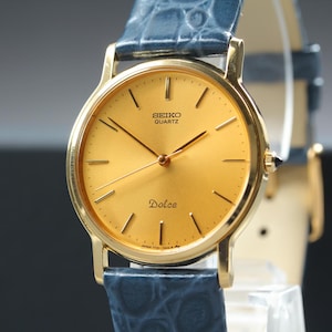 Reloj Seiko Dolce vintage para hombre, 1989, cuarzo minimalista, Ref. 7731-7010, 31 mm, chapado en oro, cristal de zafiro, casi nuevo, procedente de Japón.
