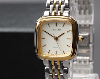 Vintage Seiko Exceline Womens Watch, 1991, Minimalist Quartz, Ref. 7321-6800, 22mm Gold Plated, Sapphire Crystal, Near MINT from Japan