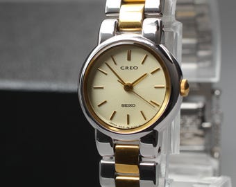 Vintage Seiko Creo Two-tone Bracelet Watch, Vintage Women's