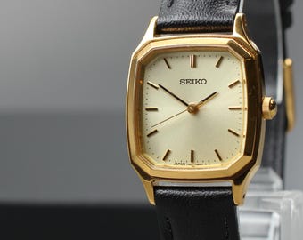 Vintage 1981 [NEAR MINT] Seiko Dolce 6020-5970 10K Gold Roman