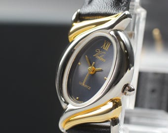 Vintage Citizen Voken Womens Watch, 2000, Minimalist Quartz, Ref. G387-712, Navy Blue Sunburst Dial, 20mm Two Tone, Near MINT from Japan