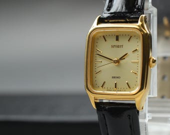 Vintage 1990 [n Mint] Seiko Alba V33f-6a10 Moonphase Triple