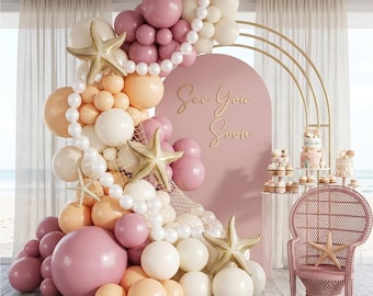 Sea You Soon Baby Shower Balloon Arch Kit, Ocean Theme Decor, Starfish Foil Balloons