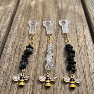 Bee Tumbler Charm, Gold Honeycomb Straw Dangle, Cup Accessory