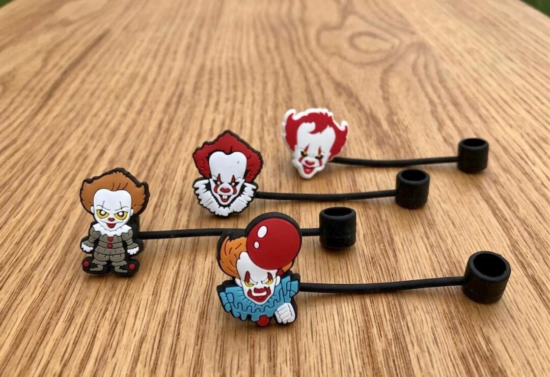 Horror Clown Character Straw Topper | Silicone Slasher Halloween Movie ...