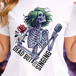 Skelettsångare SVG – Gotisk rockmusik T-shirtdesign (digital nedladdning)