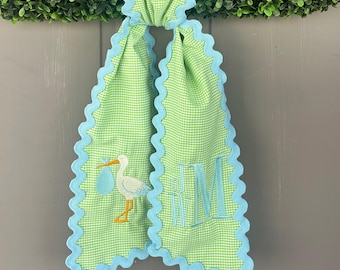 Personalized Baby Announcement Wreath Sash | Custom Newborn Photo Prop | Hospital Sash | Monogrammed Front Door Decor