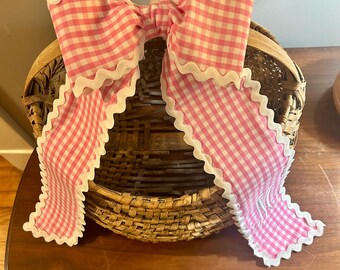 Monogrammed Easter Basket Bow | Custom Bunny Basket Bow | Holiday Decor | Personalized Home | Unique Home Gift |