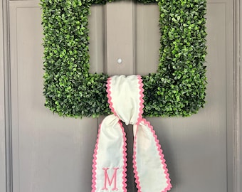 Easter Wreath Sash | Custom Monogrammed | Front Door Decor | Personalized Home | Unique Home Gift | Spring Wreath Bow