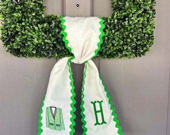 Masters Wreath Sash | Custom Monogrammed Sash | Front Door Decor | Personalized Home | Unique Home Gift | Golf Wreath Sash