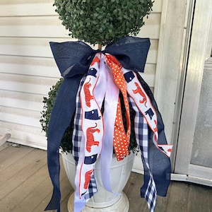 Orange and Blue Ribbon Bundle | l Custom Wreath Bow | Auburn Bow | Football Door Decor | College Football Ribbon