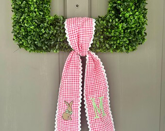 Easter Wreath Sash | Custom Monogrammed | Front Door Decor | Personalized Home | Unique Home Gift | Spring Porch Decor