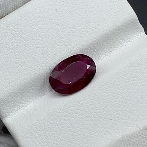 Oval Ruby Lite Gemstone, Pinkish Red Crystal (10x7x4.5mm)