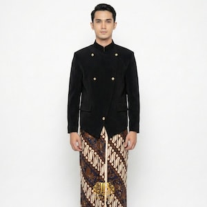 Svart Beskap : Javanesiska Indonesien Män Traditionell klädsel