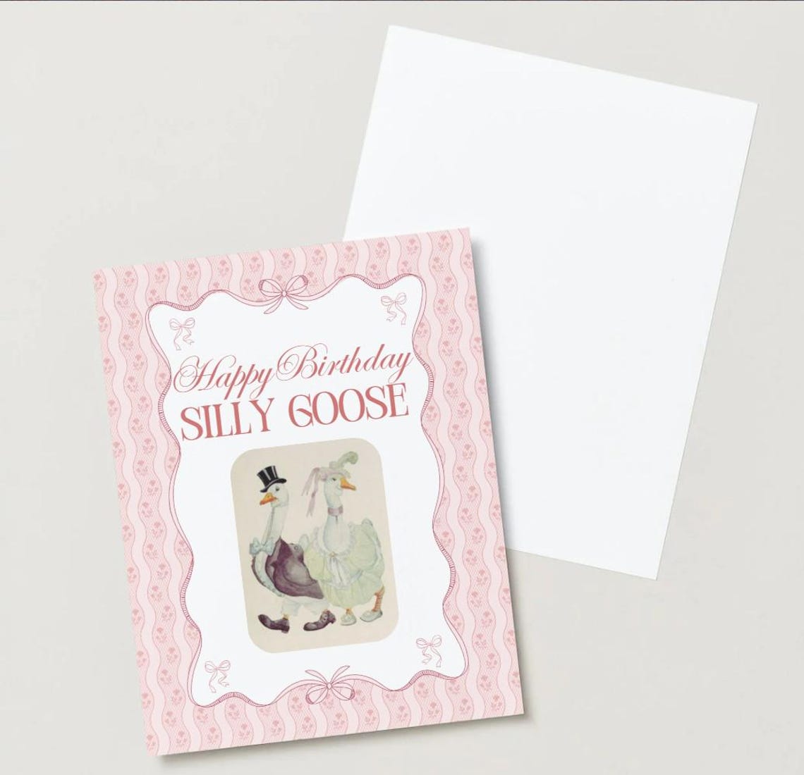 Funny Birthday Card Printable | Happy Birthday Silly Goose | Vintage ...