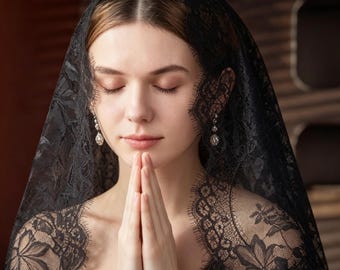 Weicher Wimpernspitze Mantilla Schleier, Spanische Kapelle Kopfbedeckung, Katholische Massenhochzeit