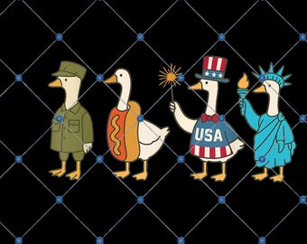 Oca patriottica divertente PNG, design retrò dell'oca per il 4 luglio, maglietta con oca per il Memorial Day USA, download per sublimazione con bandiera americana